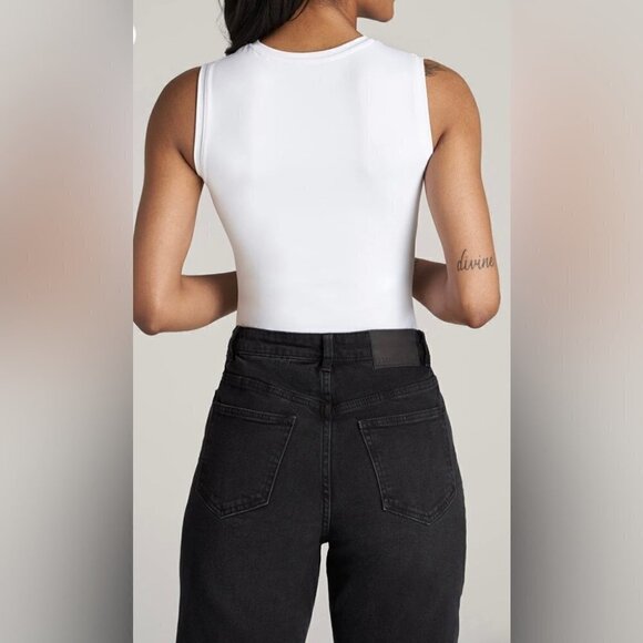 American Tall, Crewneck Bodysuit for Tall Women - Bright White. Size: 2XL. NWT. - Picture 10 of 11